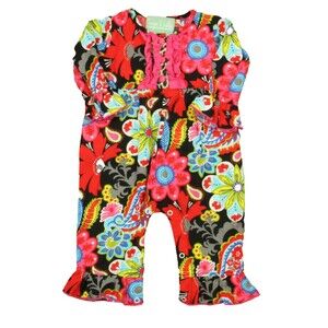 Sage & Lilly Girls Black | Pink | Red Floral Long Sleeve Outfit size: 6 Months